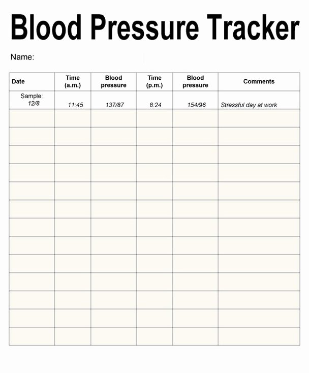 Blood Pressure Record Sheet Best Of Blood Pressure Chart