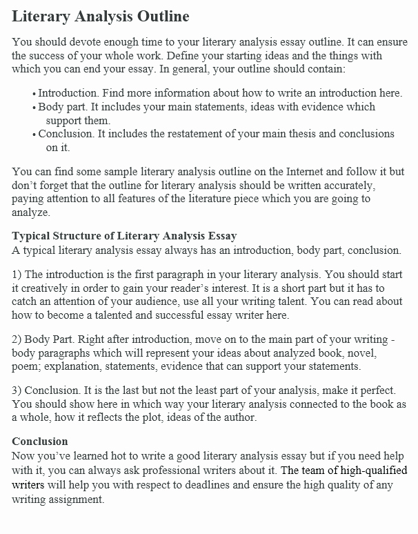 Book Analysis format Sample Elegant How to Write A Literary Analysis Outline &amp; Examples at