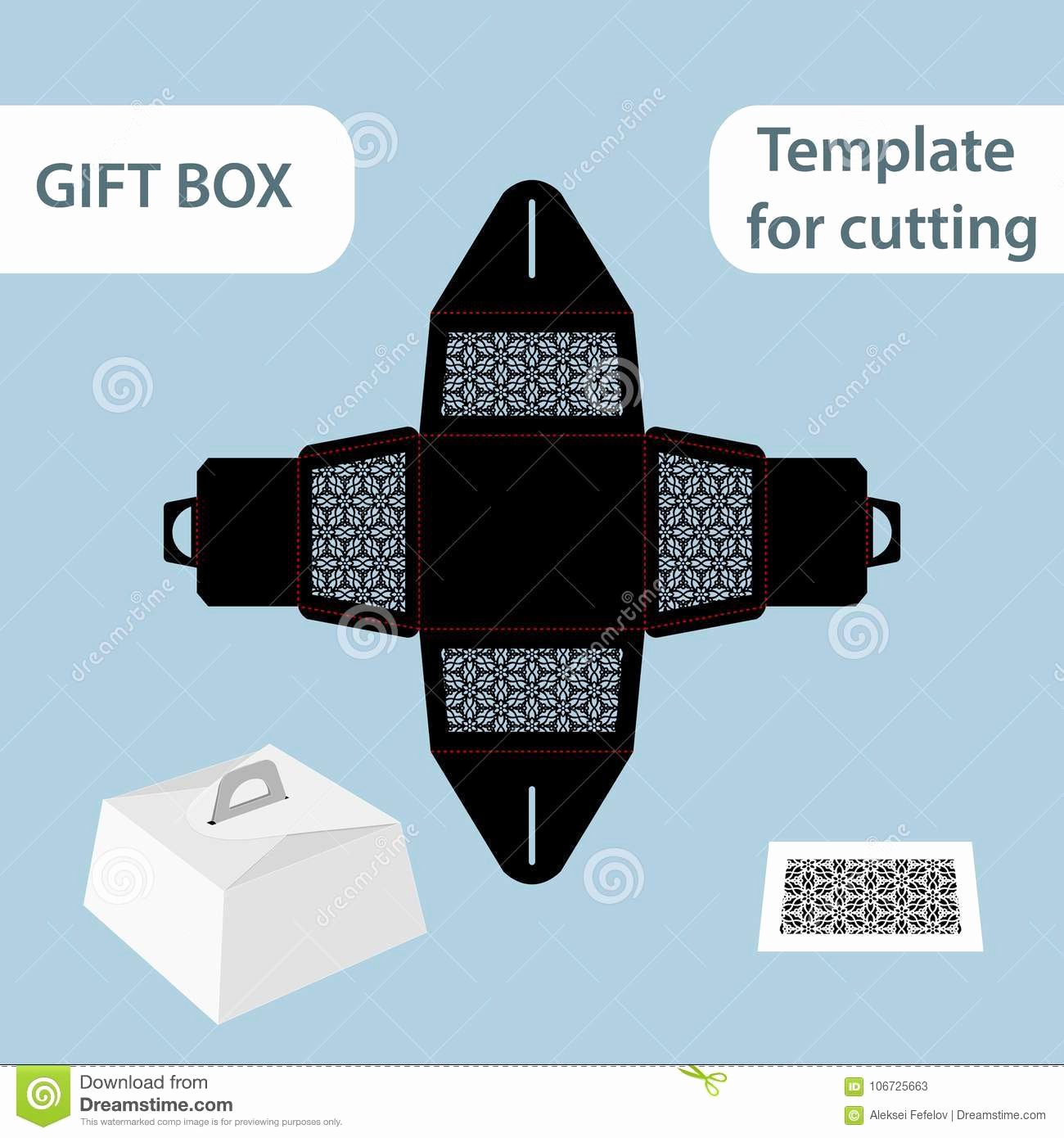 Box Cut Out Patterns Lovely Openwork Gift Paper Box with A Handle Lace Pattern