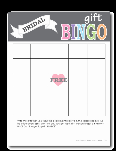 Bridal Shower Bingo Template Free Best Of Printable Bridal Shower Bingo Cards Print From Home