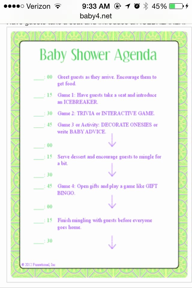 Bridal Shower Program Sample Beautiful Baby Shower Itinerary Baby Shower Ideas In 2019