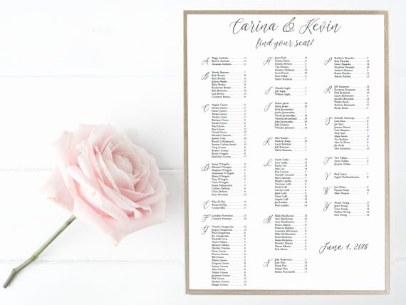 Bridal Shower Seating Chart New Items Similar to Wedding Bridal Shower Special Occasion