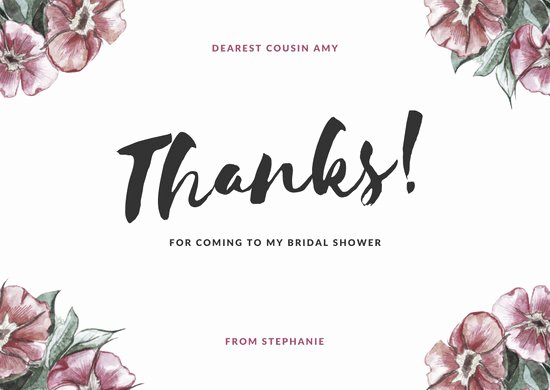 Bridal Shower Thank You Template Lovely Customize 68 Bridal Shower Thank You Card Templates