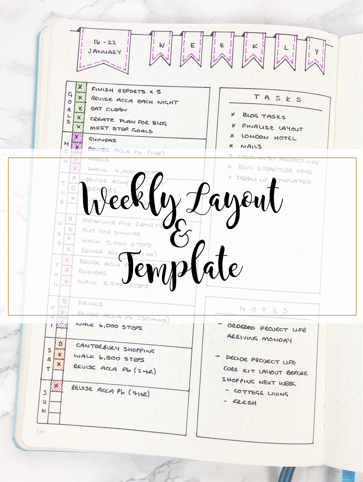 Bullet Journal Layout Templates Unique Simple Weekly Layout &amp; Template Kate Louise