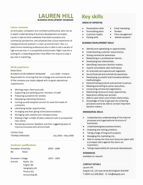Business Development Manager Resume Awesome Business Development Manager Cv Template Managers Resume