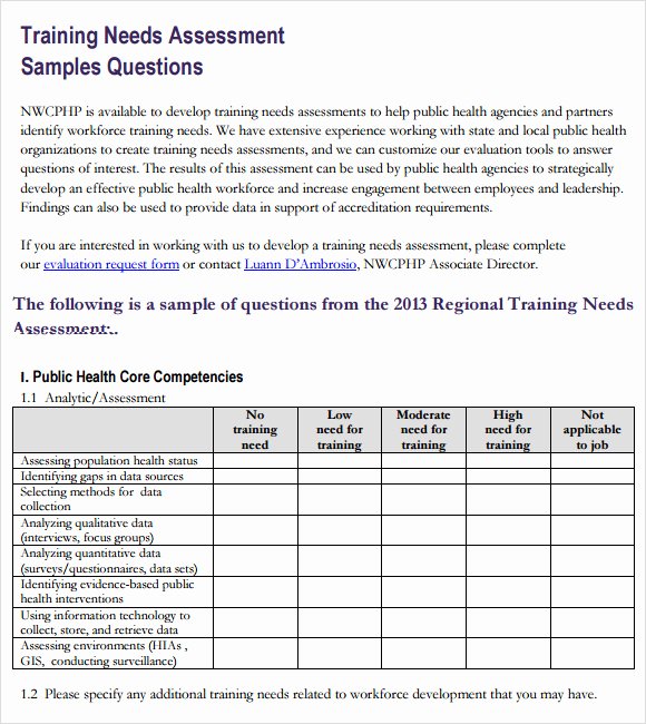 Business Needs assessment Template New Free 13 Sample Training Needs assessment Templates In Pdf