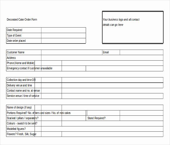 Cake order form Templates Awesome 16 Bakery order Templates Google Docs Pages