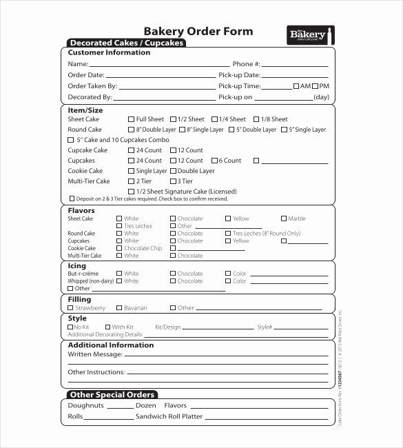 Cake order form Templates Awesome 20 order Template Word Excel Pdf