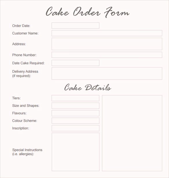 Cake order form Templates Beautiful Best 25 Cake order forms Ideas On Pinterest