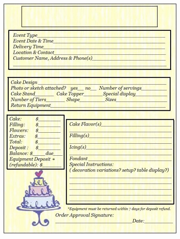 Cake order form Templates Best Of 78 Images About Cake order forms On Pinterest