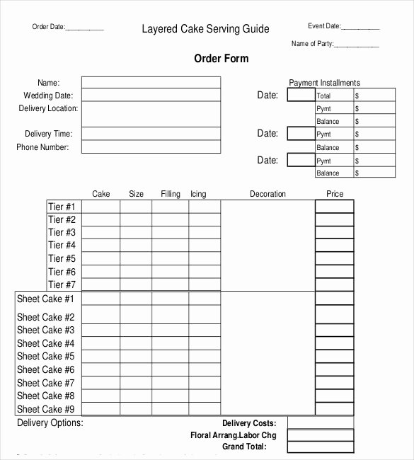 Cake order form Templates Fresh 16 Bakery order Templates Google Docs Pages