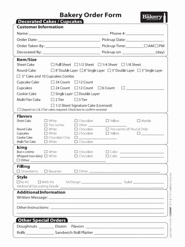 Cake order forms Templates Awesome 75 Best Cake Business order form Images On Pinterest