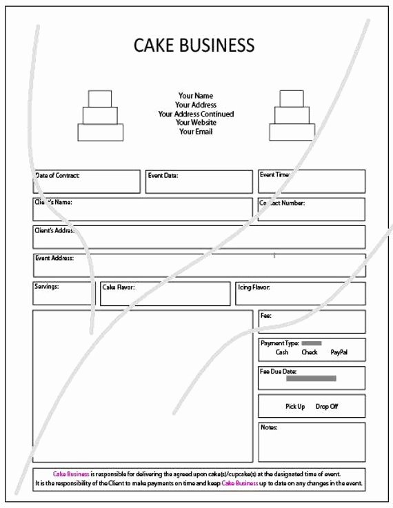 Cake order forms Templates New Items Similar to Cake Business order form On Etsy