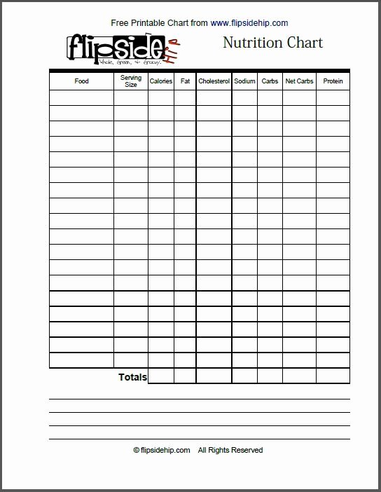 Calorie Charts for Food New Printable Food Calorie Chart