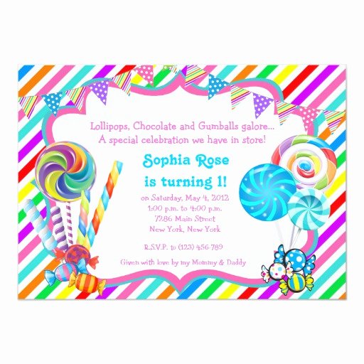 Candyland Birthday Party Invitations Awesome Candyland Candy theme Birthday Invitation