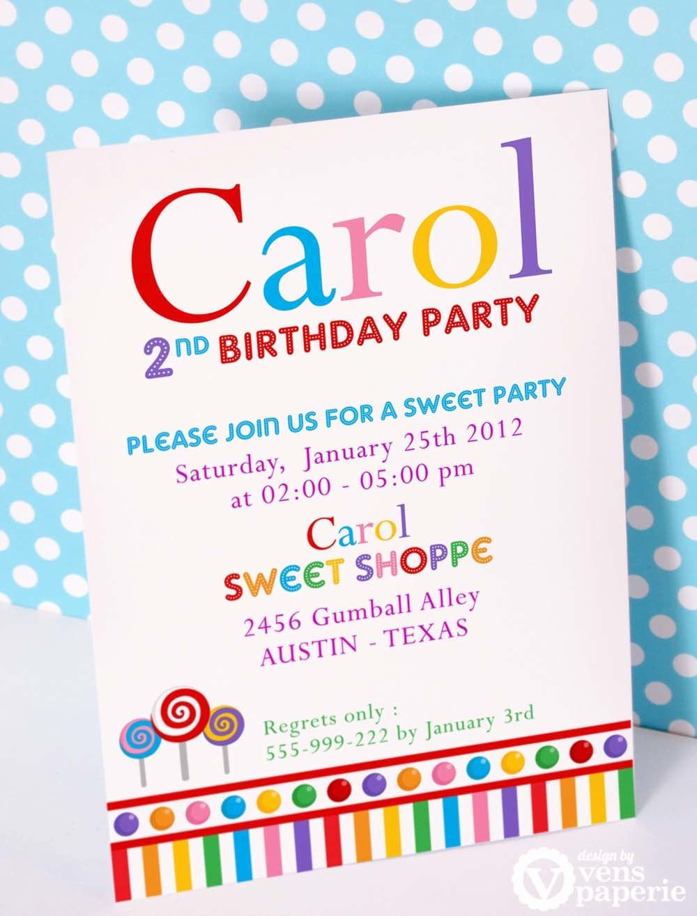 Candyland Birthday Party Invitations Beautiful Diy Printable Invitation Card Candyland Sweet Shoppe