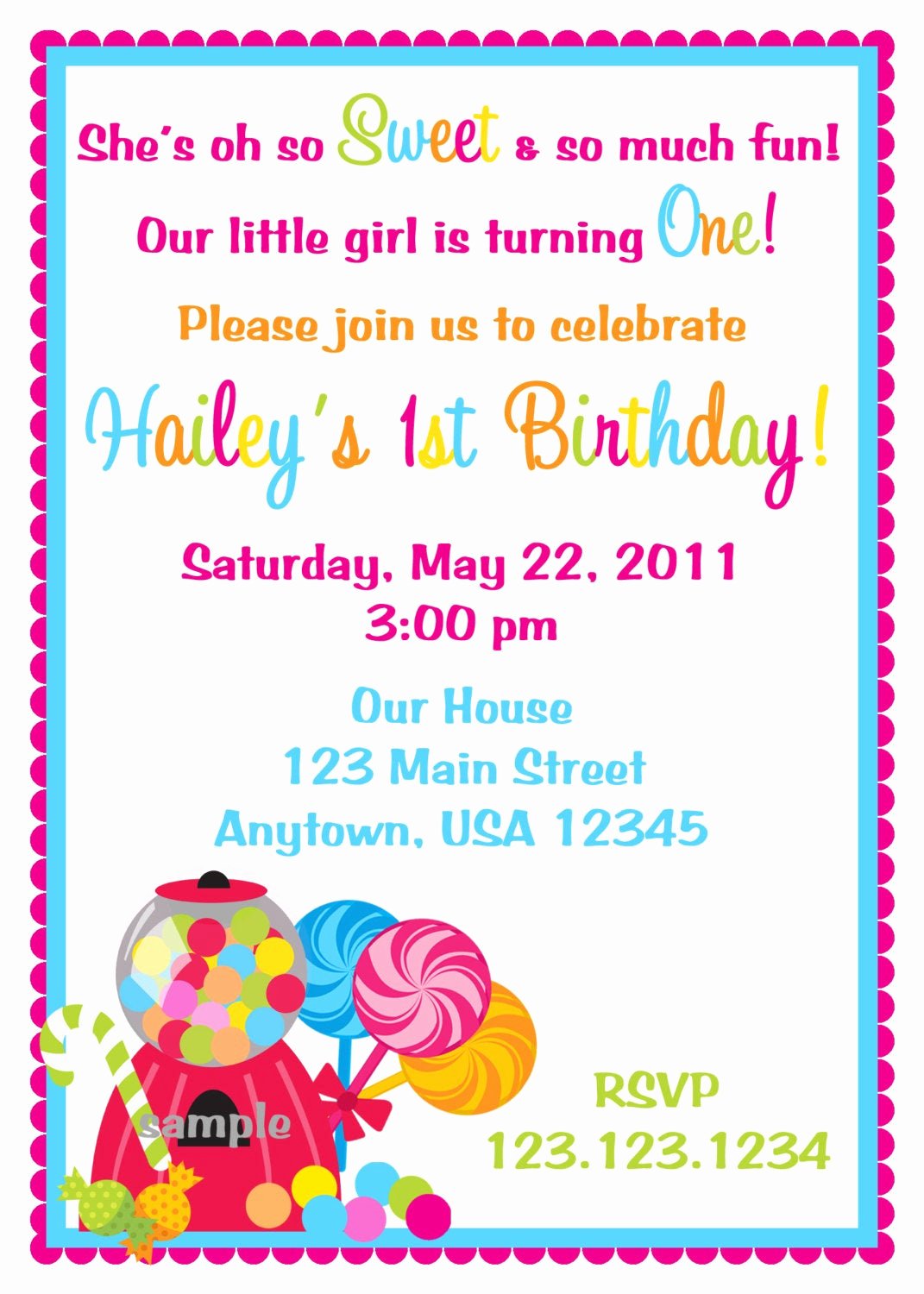 Candyland Birthday Party Invitations Fresh Candy Shoppe Birthday Invitation Candyland by