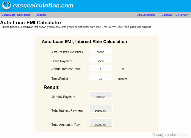 Car Loan formula Excel Elegant Excel Auto Loan Emi Calculator Spreadsheet Free Download