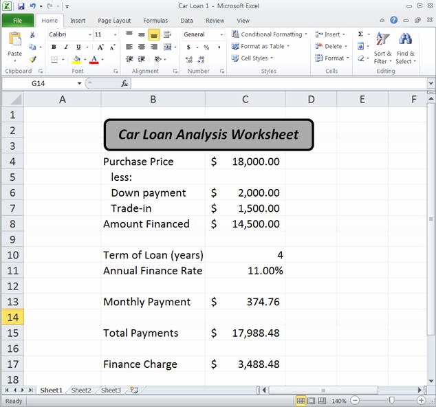 How To Calculate Car Loan Payments In Excel