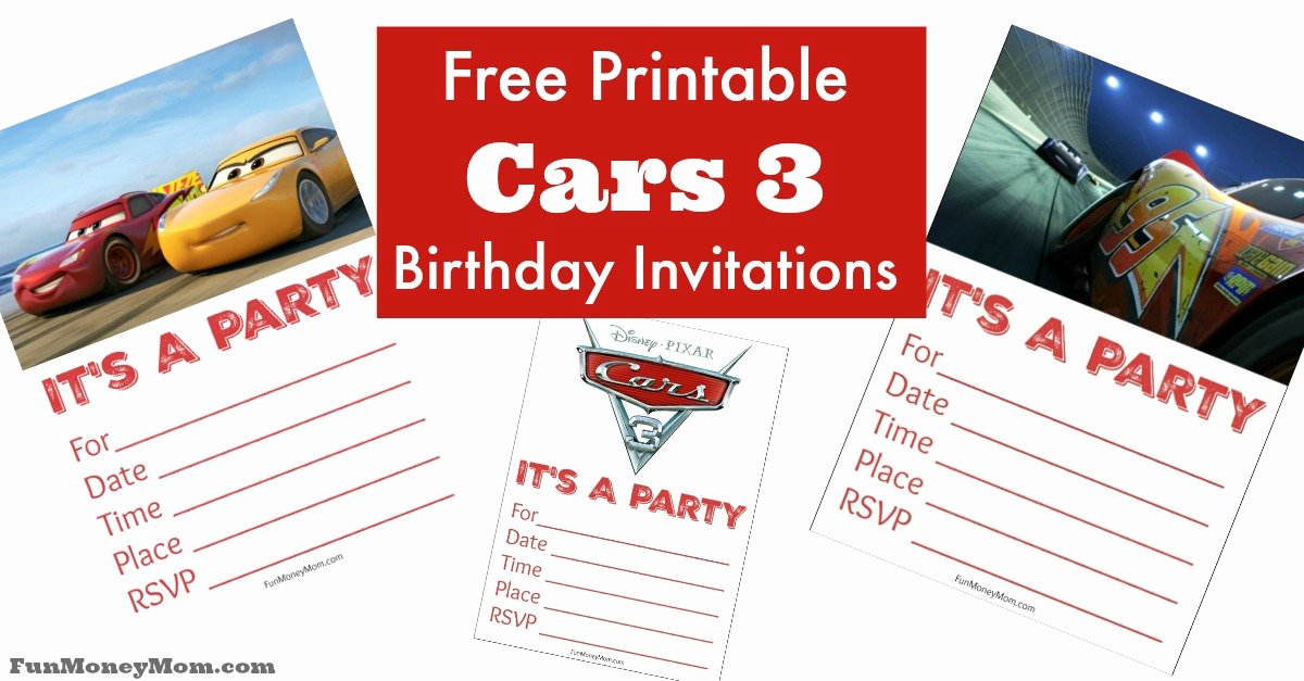 Cars Invitation Template Free Inspirational Free Printable Cars 3 Birthday Invitations Fun Money Mom