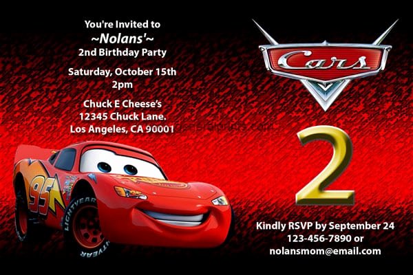 Cars Invitation Template Free Lovely Cars Disney Invitation Template