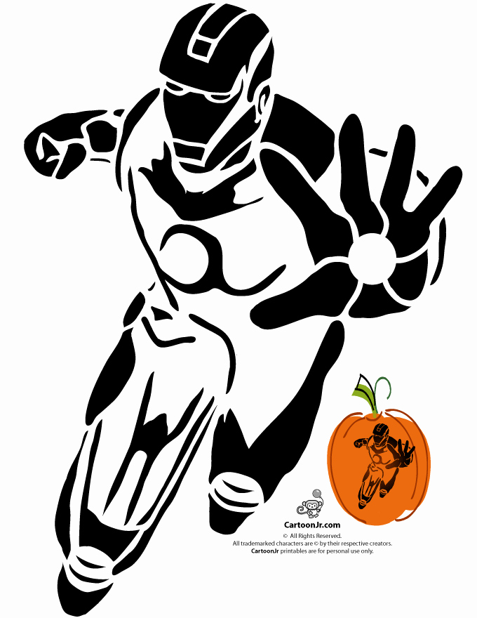 Cartoon Pumpkin Carving Patterns Awesome Marvel’s Avengers Printable Pumpkin Stencils Iron Man
