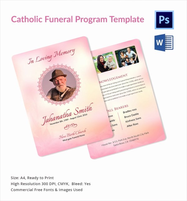 Catholic Funeral Program Templates Inspirational Sample Catholic Funeral Program 12 Documents In Pdf