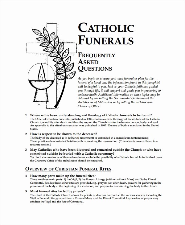 Catholic Funeral Program Templates Luxury Sample Catholic Funeral Program 12 Documents In Pdf