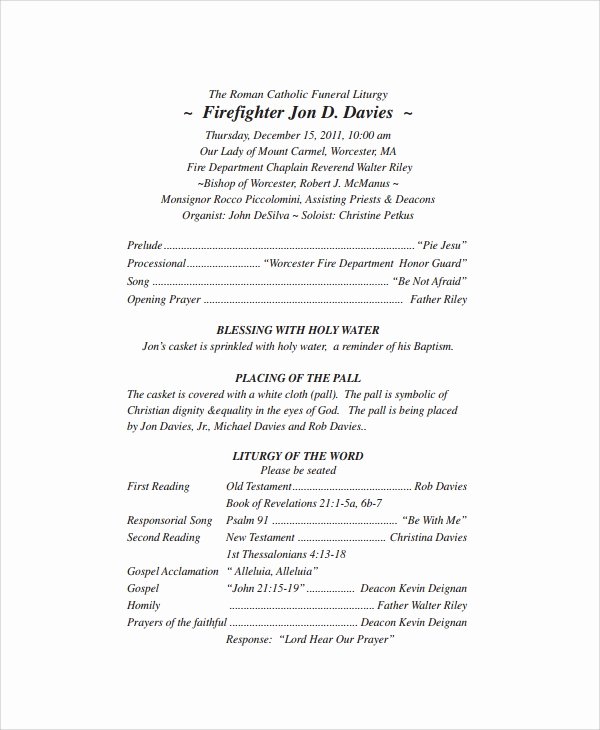 Catholic Funeral Program Templates New Sample Catholic Funeral Program 12 Documents In Pdf