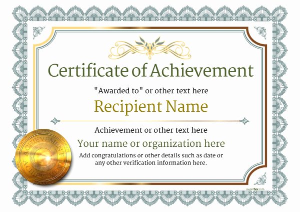 Certificate Of Achievement New Certificate Of Achievement Free Templates Easy to Use