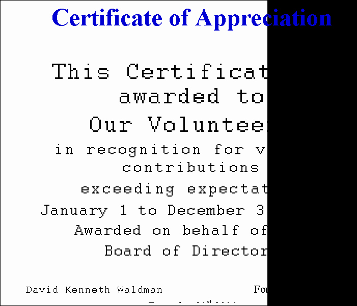 Certificate Of Appreciation for Volunteers Awesome Text Box Certificate Of Appreciationthis Certificate is
