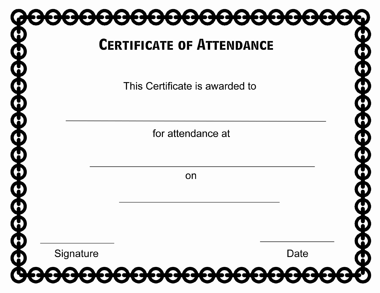Certificate Of attendance Template Elegant Perfect attendance Certificate Free Template Edit Fill