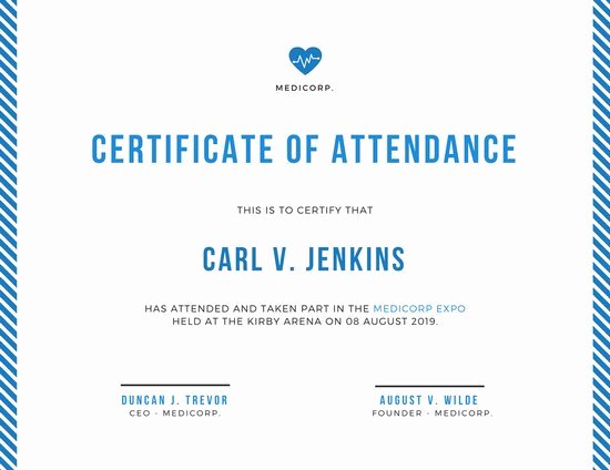 Certificate Of attendance Template Luxury Customize 48 attendance Certificate Templates Online Canva