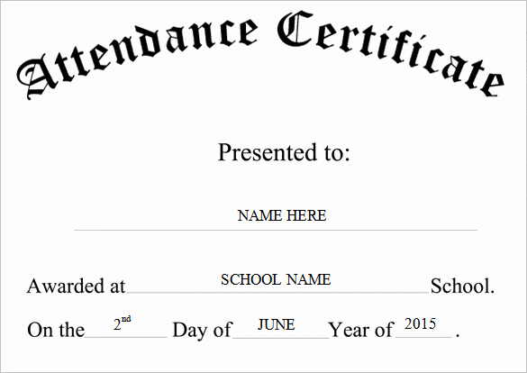 Certificate Of attendance Template Unique attendance Certificate Templates Word Excel Samples