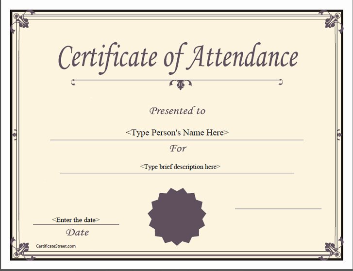 Certificate Of attendance Template Unique Quotes for attendance Certificates Quotesgram