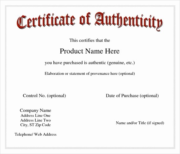 Certificate Of Authenticity Wording Elegant 45 Sample Certificate Of Authenticity Templates In Pdf