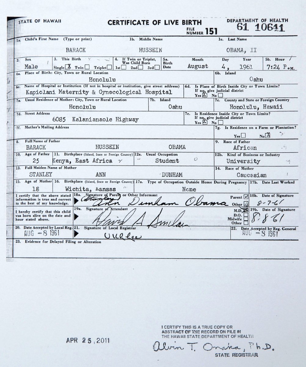 Certificate Of Live Birth Template Unique Obama Releases Long form Of His Hawaii Birth Certificate