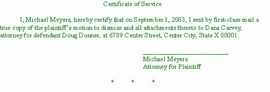 Certificate Of Service Example Beautiful Pre Trial Motions Practice