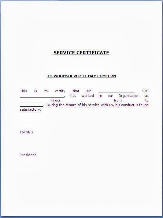 Certificate Of Service Example Inspirational Service Certificate Template for Employees