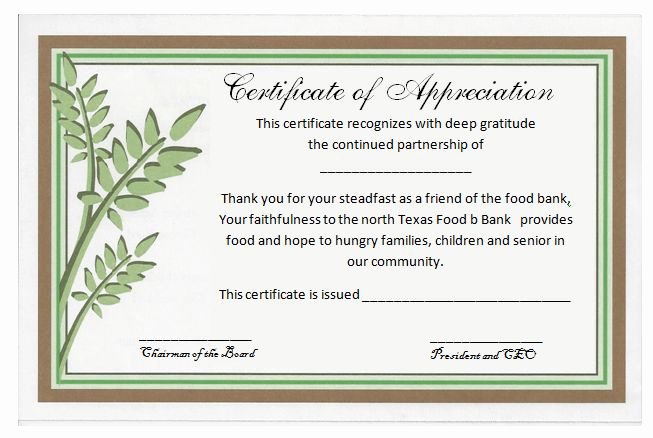 Certificate Of Service Example Lovely Partnership Certificate Of Appreciation Template