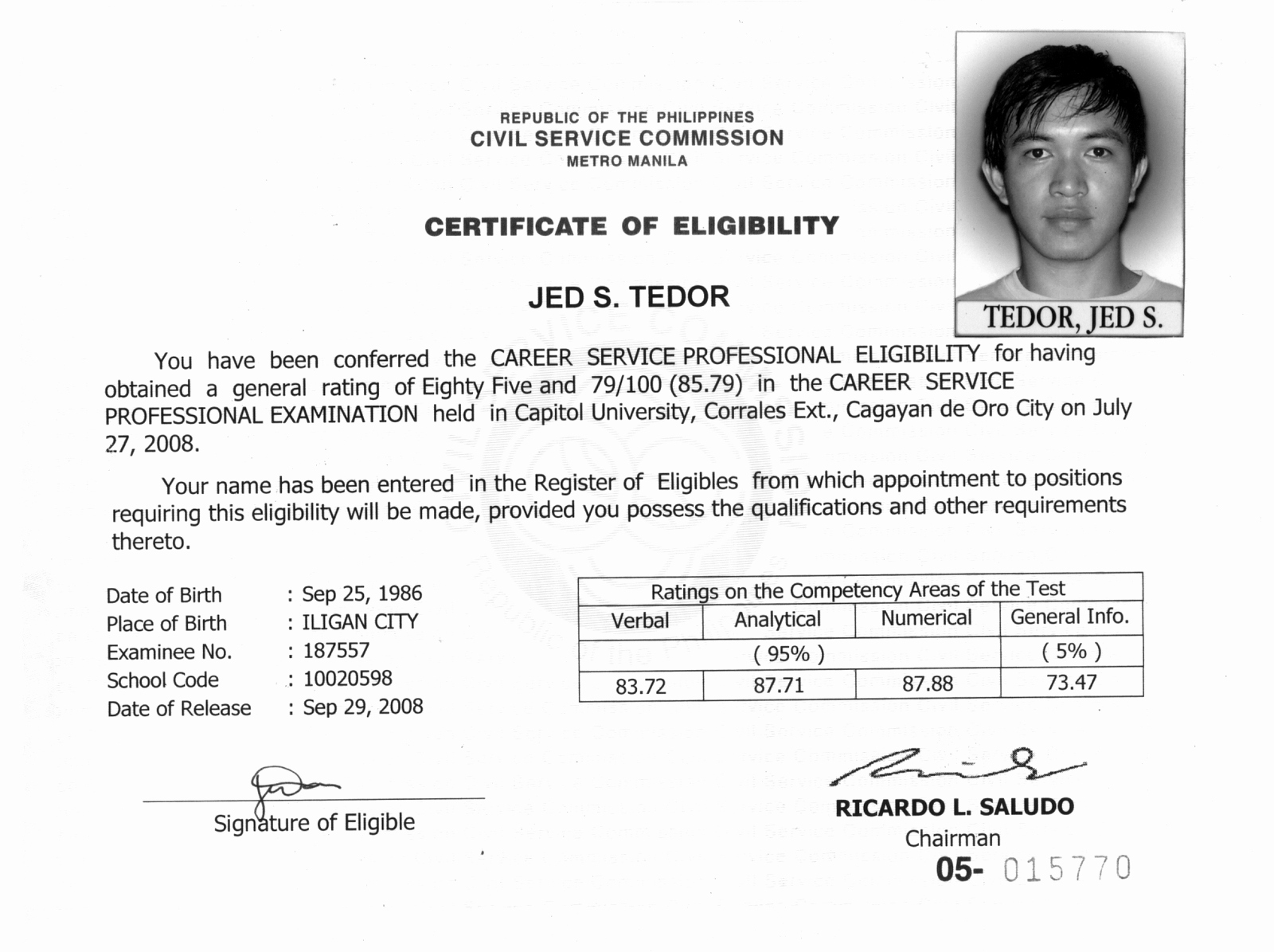 Certificate Of Service Example Lovely Philippines Civil Service Examination Blog the Rating