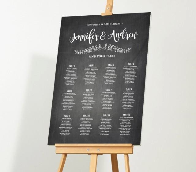 Chalkboard Wedding Seating Chart Awesome Wedding Seating Chart Template Editable Pdf Diy Rustic