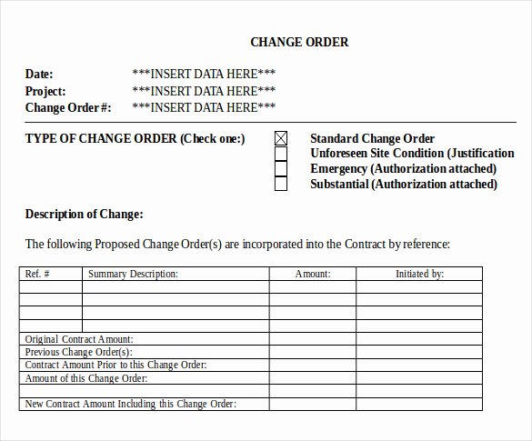 Change order form Luxury 24 Change order Templates Word Pdf Google Docs