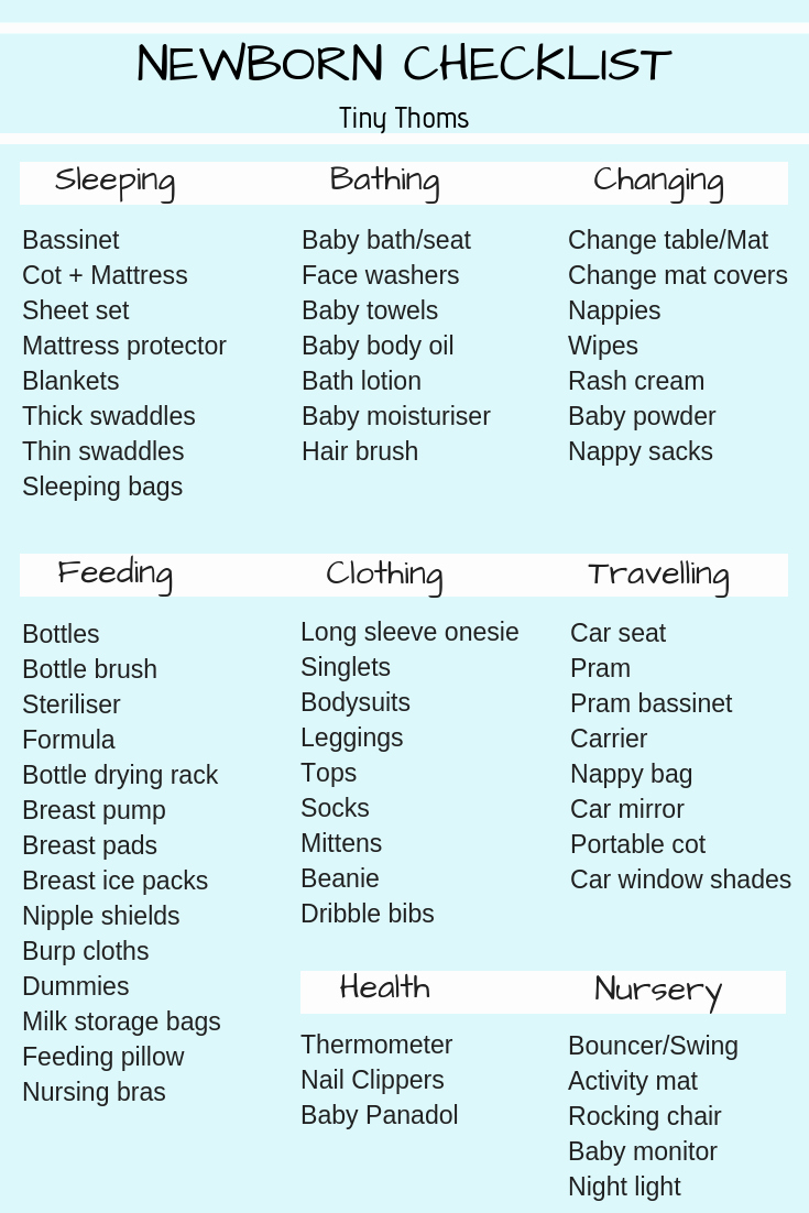 Checklist for New Baby Awesome Newborn Checklist Everything You Will Need