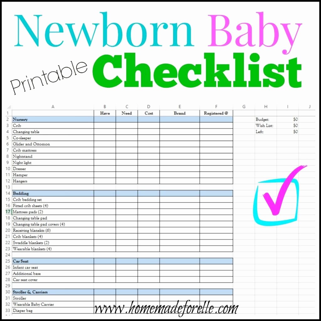 Checklist for New Baby Awesome Printable Newborn Checklist Babies