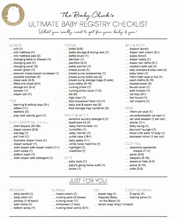 Checklist for New Baby Beautiful the Ultimate Baby Registry Checklist