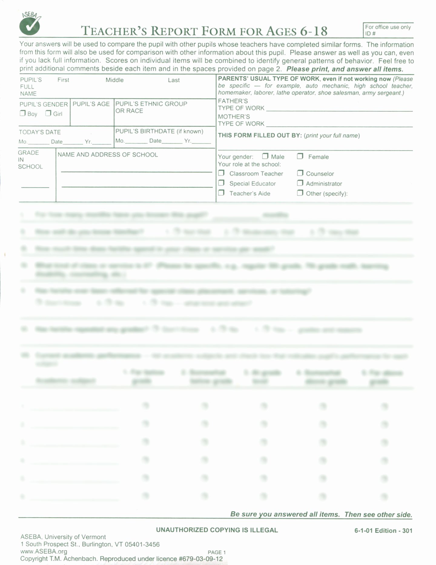 Child Behavior Checklist Scoring Free Lovely Search Results for Teacher S Report form
