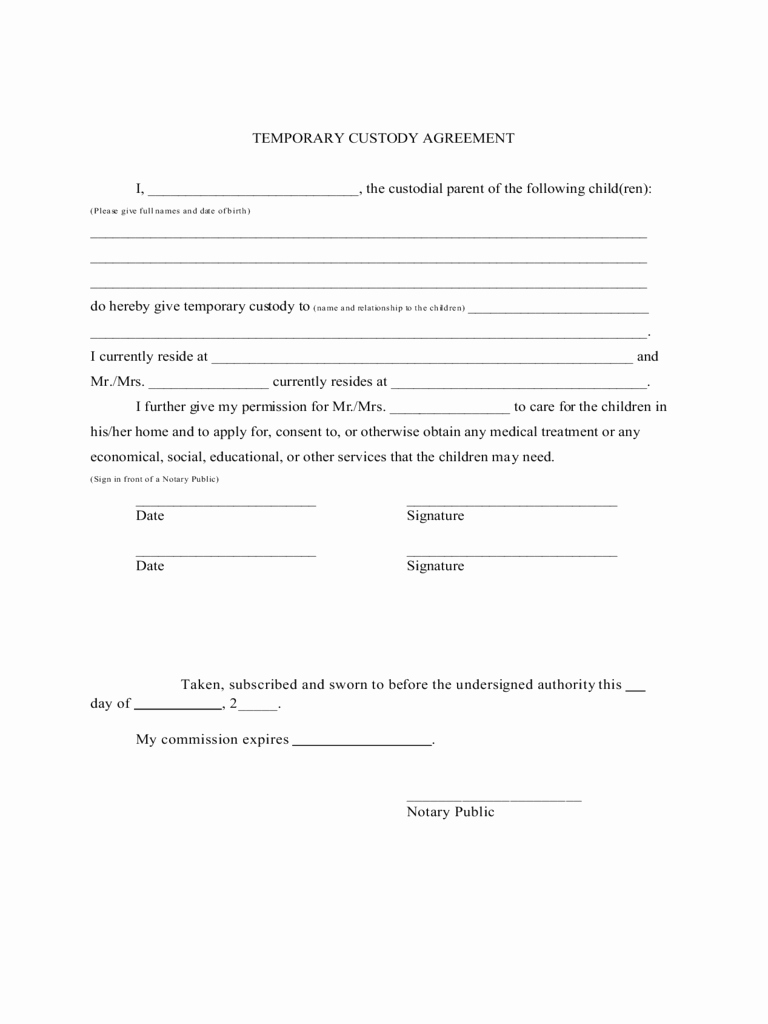Child Custody Agreement Example Beautiful 2018 Child Custody form Fillable Printable Pdf &amp; forms