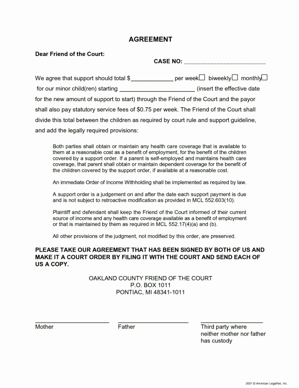 Child Custody Agreement Example New Agreement Template for Child Custody Template Update234