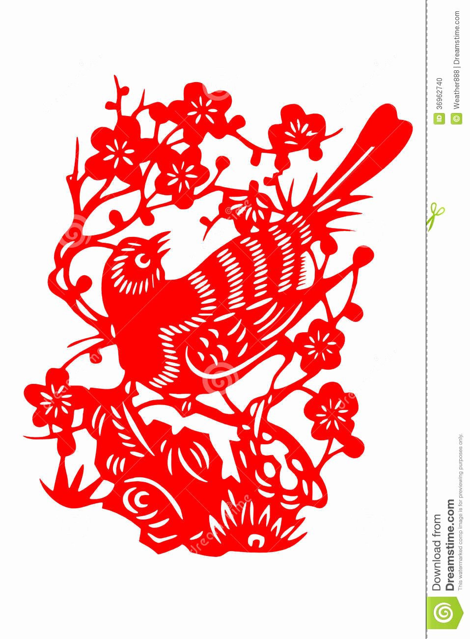 Chinese Paper Cutting Templates Luxury Chinese Paper Cut Bird Stock Image